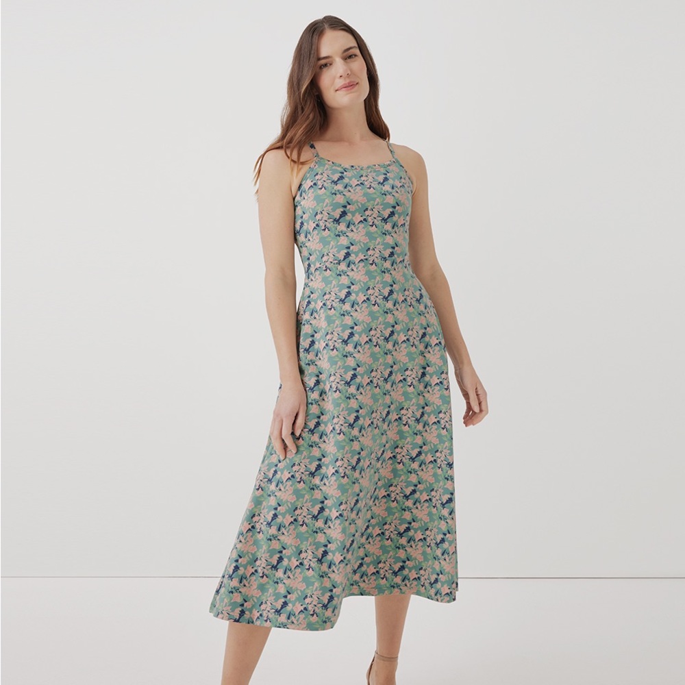 ‼️EUC: Pact Organic Fit & Flare Midi Dress - XXXL
